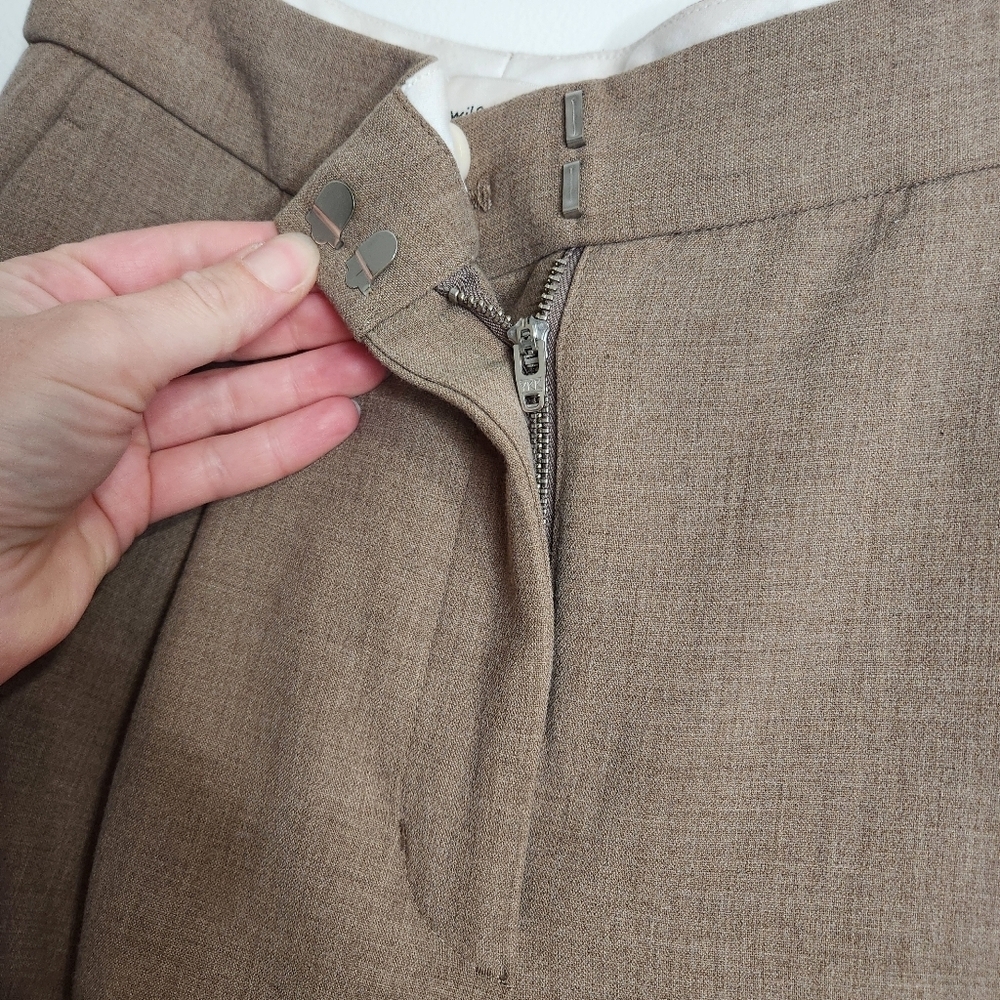 Aritzia Wilfred Ibiza High Rise Pleated Trouser Pants Size 4 In Heather Bisque - Picture 5 of 16